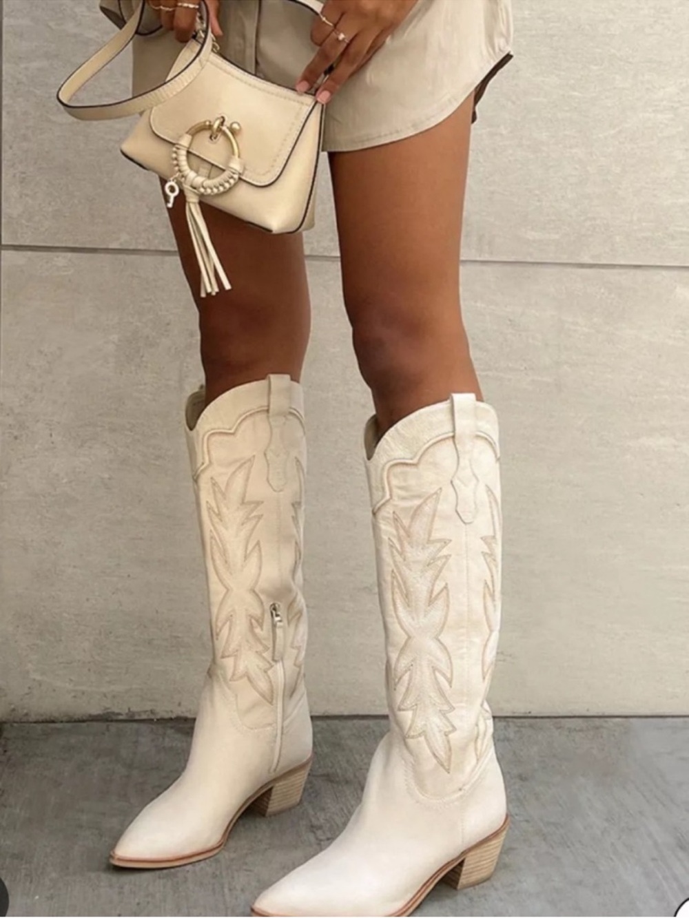 Dolce Vita Cream Over-the-Knee Western Boots